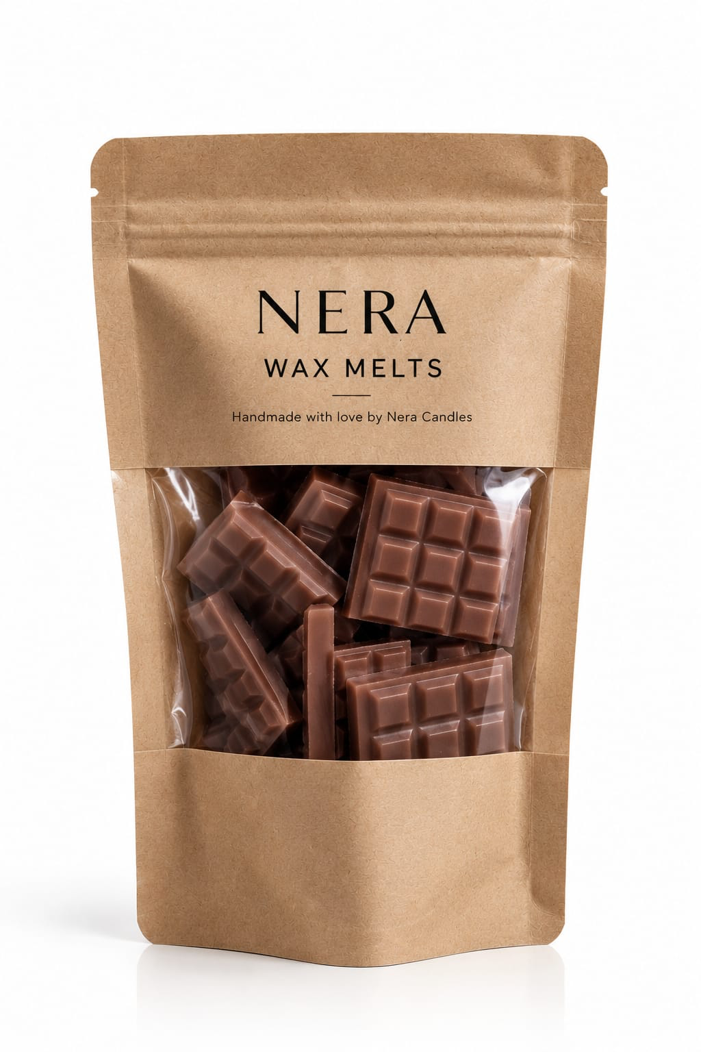 NÉRA Wax Melts kraft bag filled with chocolate-shaped wax melts